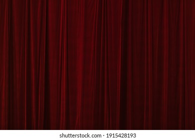 Red Curtain In Theatre Background