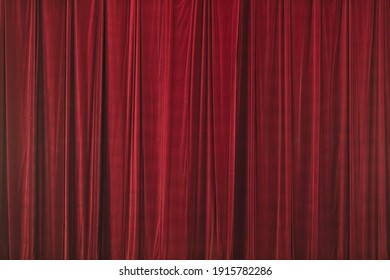 Red Curtain In Theatre Background