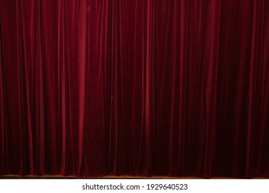 Red Curtain In Theatre Background