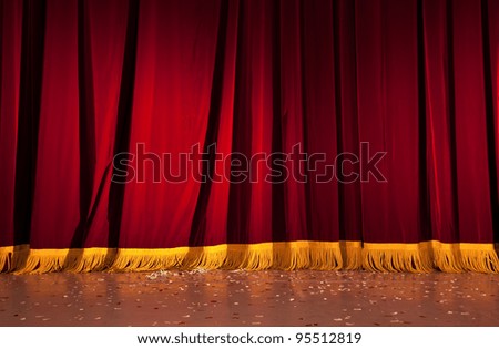Red curtains