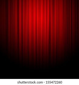 Red Curtains On Theater Or Cinema Stage