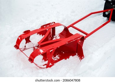 red cutter for creating a track. snow paver, trail harrow, snow compactor, trolleys, snowmobiles