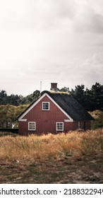 Red Danish House In Countryside