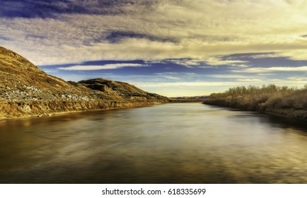 Red Deer River At Rosedale, Alberta, Canada