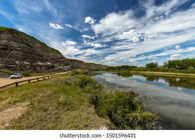 The Red Deer River Valley At Drumheller In Alberta Canada	