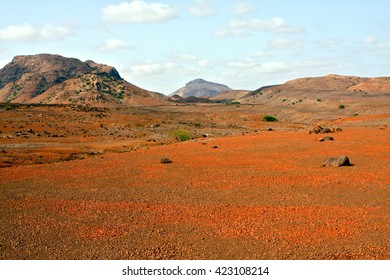 Red Desert And Volcano In Boavista In Cape Verde