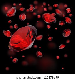 Red Diamonds On Black Background