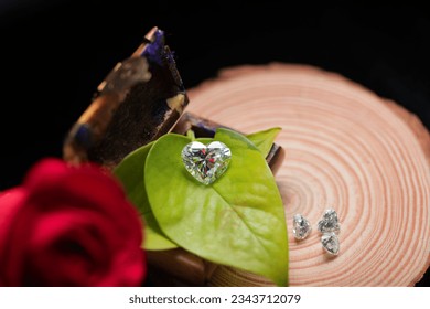 Red diamonds are the rarest and some of the most expensive in the world. Also known as Fancy Reds, they come in a variety of shades ranging from orange-red to brownish red. - Shutterstock ID 2343712079