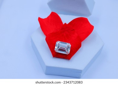 Red diamonds are the rarest and some of the most expensive in the world. Also known as Fancy Reds, they come in a variety of shades ranging from orange-red to brownish red. - Shutterstock ID 2343712083
