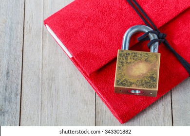 Red Diary With A Combination Lock.