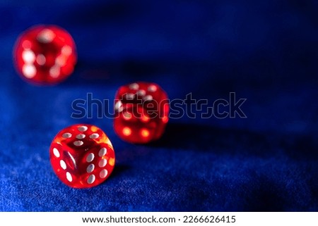 Red dice on the game table. Red dice on the game table