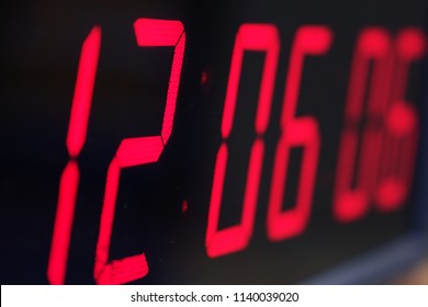 Red digital Timer, numbers counting.
