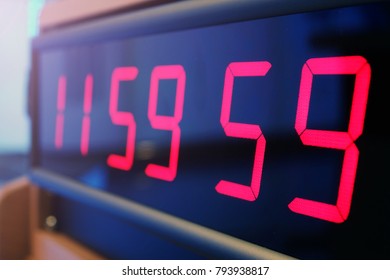 Red digital Timer, numbers counting.