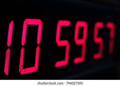 Red digital Timer, numbers counting.