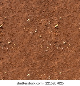 Red Dirt Texture Mud Background  With Small White Rocks, Top View Of Red Dirt Mud