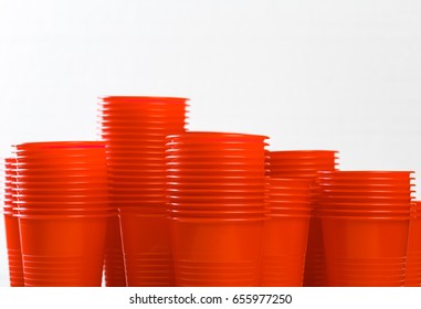 Red Disposable Plastic Glasses