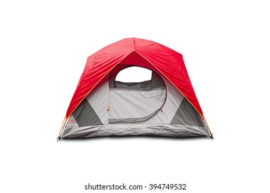 Red dome tent, isolated on white background with clipping path - Shutterstock ID 394749532