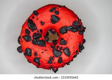 Red Donut With Oreo Coating