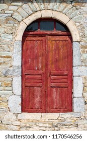 Red Door Of Rural House