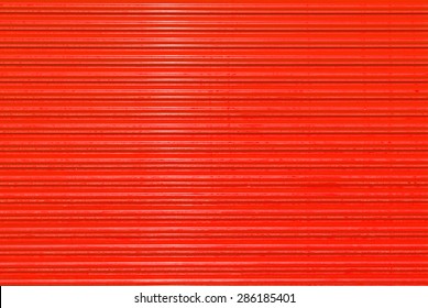 Red Door Shuttered Roll Up Metal  Red Door