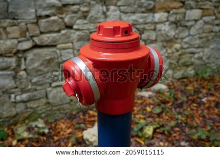 red double head fire hydrant stand post