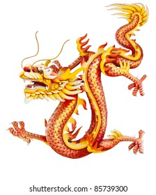 Dragon Sculpture Isolated On White Background Stock Photo 300540173 ...