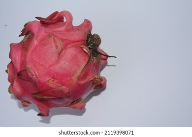 Red Dragonfruit With White Isolated Background