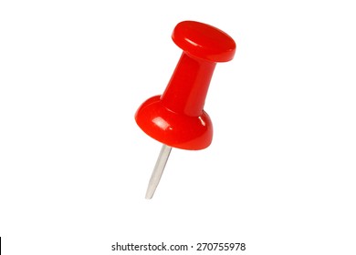 Red Drawing Pin Isolated On White With Clipping Path