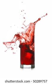 Red Drink Splash Broken Glass