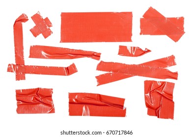 Red Duct Repair Tape Isolated On White Background