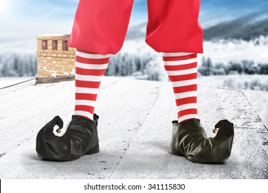 Red Elf Shoes And Roof 