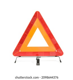 Red emergency stop sign isolated on white background - Shutterstock ID 2098644376