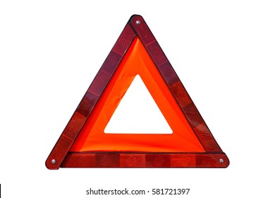 Red Emergency Stop Sign Isolated On White Background. This Has Clipping Path.