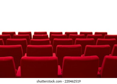 Red And Empty Theater Seats Isolated