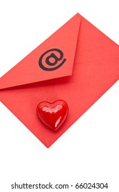 Red Envelope and heart shape, concept of love