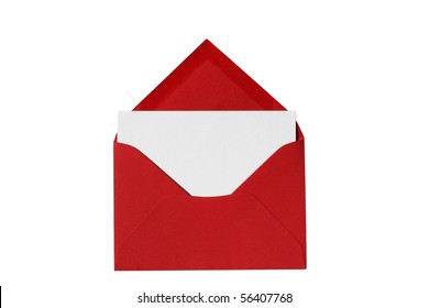 Red envelope with notecard blank for your copy
