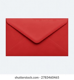 Red envelope sealed and closed with a single, striking red envelope in a closed and sealed position