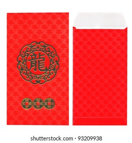 Red envelopes for Chinese New Year on white background