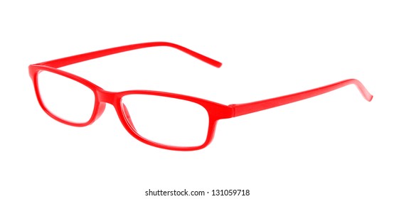 Red Eye Glasses Isolated On White Background