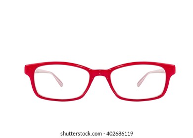 Red Eye Glasses Isolated On White Background