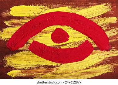 Red Eye Of Omniscience Drawn Paints Background