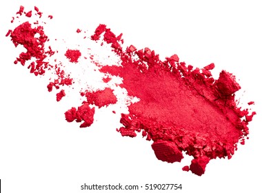 Red Eye Shadow Stroke Isolated On White Background