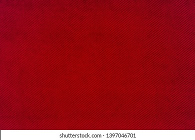 Red Fabric Background Texture. Red Cloth. Fabric Surface For Banner Background. Top View.