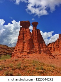 Red Fairy Chimneys In Narman, Erzurum Turkey