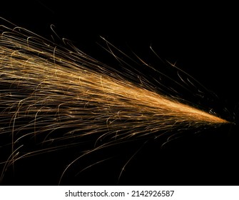 red fast-flying sparks from angle grinders on black background - Powered by Shutterstock