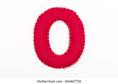 Red Felt Numeral 0