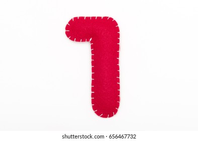 Red Felt Numeral 1