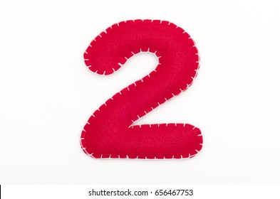 Red Felt Numeral 2