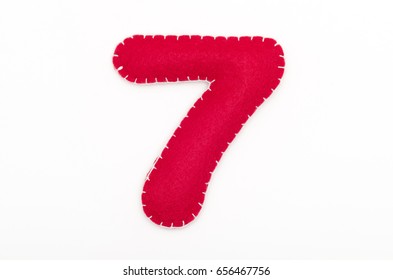 Red Felt Numeral 7