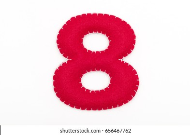 Red Felt Numeral 8